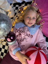 Load image into Gallery viewer, NEW &quot;Nadolig Llawen&quot; girls Christmas tree print (pink sweater with red)
