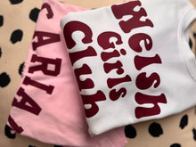 Load image into Gallery viewer, &quot;CARIAD&quot; pink with burgandy Age 7-8
