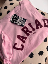 Load image into Gallery viewer, &quot;CARIAD&quot; pink with burgandy Age 7-8
